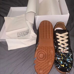 Maison Martin Margiela Black Multicolor Paint Sneakers